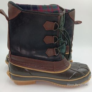 Men's Green and Brown Rain & Snow Boots